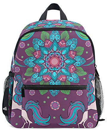 Toddler Kinderrucksack Unicorn and Boho Mandala Flower Preschool Kinderrucksack Travel Bag for 3-8 Years Baby Girl Boy