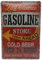 LUCKYLINDE geprägtes Blechschild passend für Tankstellen Fans, Deko Werkstatt, Garagen Tankstelle Rallye Auto Oldtimer Schild 20 x 30 cm (Gasoline)