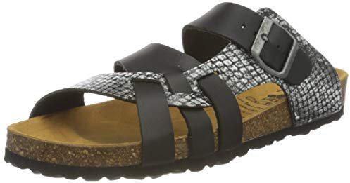 Lico Damen Bioline Flora Hausschuh, Schwarz, 41 EU