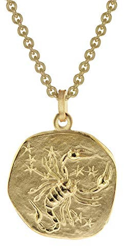 trendor Skorpion Sternzeichen Ø 20 mm Herrenkette Gold auf Silber Tierkreiszeichen, zeitloser Halsschmuck für Herren, tolle Geschenkidee, 39070-11-60 60 cm