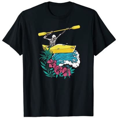 KAYAK CANOE RAFTING Pagaie KAYAKER Squelette KAYAK T-Shirt