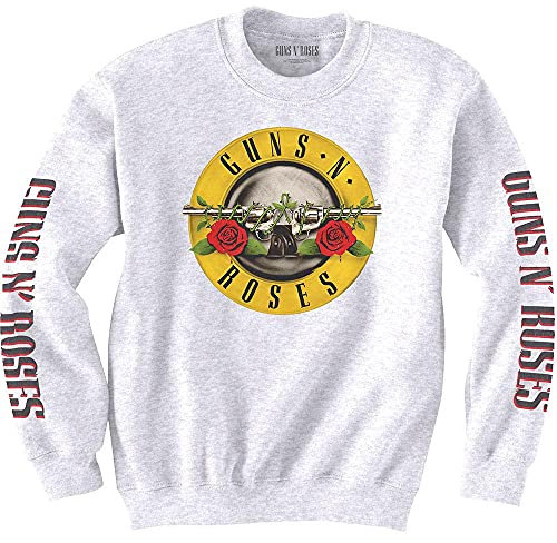 Guns N' Roses Sweatshirt Classic Band Logo Official White Unisex L