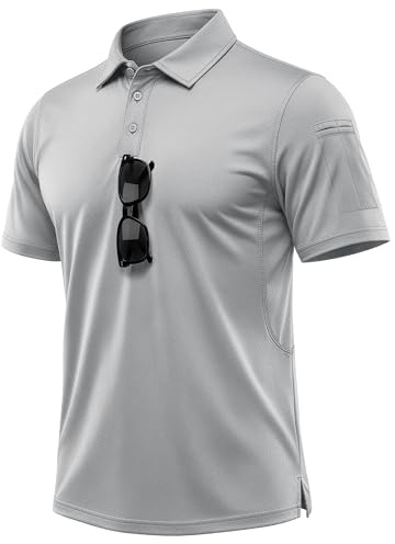 MAGCOMSEN Men's Breathable Quick Dry Golf Polo Shirt Summer Outdoor Lightweight Short Sleeved Shirts