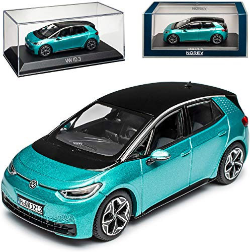 Volkwagen ID 3 Türkis Ab 2019 1/43 Norev Modell Auto mit individiuellem Wunschkennzeichen