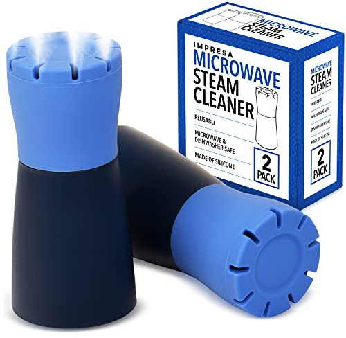IMPRESA 2 Pack Blue Microwave Steam Cleaner - Effortless Cleaning, Fresh & Natural, Quick Clean & Eco-Friendly, For Microwave, 5 Min Heat Time