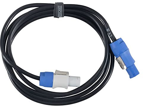 Pronomic Power Twist 2.5 Stromkabel - Kabel zur Stromversorgung von Aktiv-Lautsprechern und Scheinwerfern - PowerCon-kompatible Stecker - Kabel (H05VV-F) mit 3x 1,5 mm² - Länge: 2,5 m - Schwarz