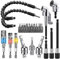 Flexible Drill Bit Extension Set 14 Pcs,Hex Shank Drill Bit Holder Extension Set 3 Pcs,90°105°Right Angle Drill Bit Attachment,1/4 3/8 1/2Impact Driver Rotatable Socket Adapter & Screwdriver Bit Set