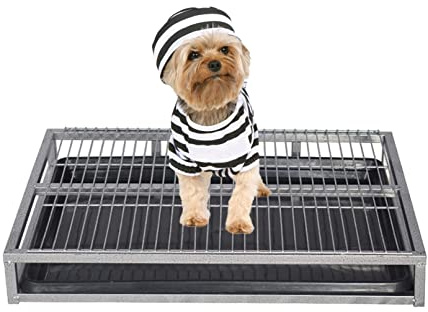 Metal Dog Potty Home Training Toilet Potty Trainer Portable Pet Potty Pad Dog Litter Box Protect Floors Keep Paws Dry Easy to Cleanup Dog Housebreaking Supplies Bathroom Indoor Outdoor