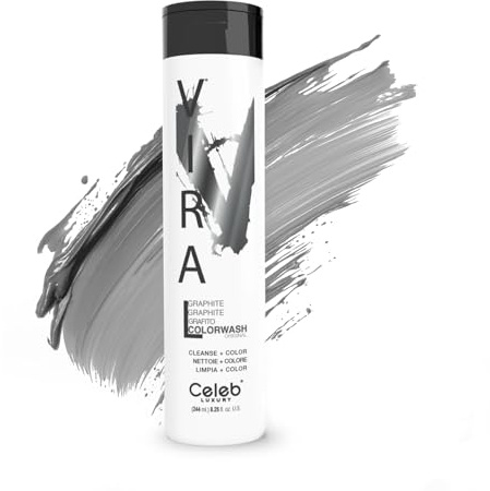 Celeb Luxury Viral Pastel Graphite Colorwash, Color Depositing Shampoo with Bondfix Bond Rebuilder, Semi Permanent Hair Colour, Vegan Hair Dye, Maintains and Refreshes Metallic Silver Hair Color