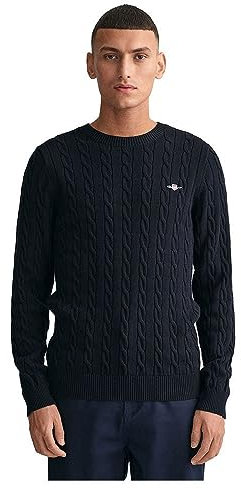 GANT Herren Cotton Cable C-neck Pullover, Evening Blue, 3XL EU