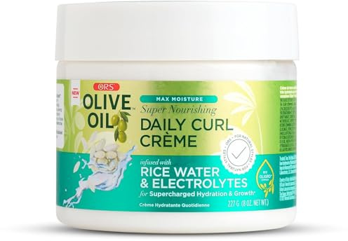 ORS Olive Max Moisture Curl Cream Highly Nourishing with Rice Water and Electrolytes for Moisture and Growth 200ml - White