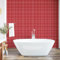 ABAKUHAUS Retro abziehbare & klebbare Tapete für Zuhause, Tupfen Kreisformen, selbstklebendes Wohnzimmer Küchenakzent, 33 cm x 250 cm, rot