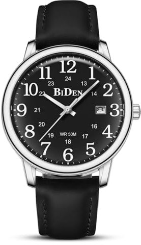 HANPOSH Uhren Herren Herren Uhr Analog Quarz Uhren für Männer Wasserdicht Armbanduhren Mode Business Uhr mit Datum Leder Band