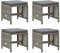Tidyard 4X Gartenhocker mit Sitzkissen Sitzhocker Fußhocker Fußstütze Fußbank Ottomane Fußablage Terrassen-Polsterhocker Gartenmöbel Hocker 40,5 x 40,5 x 35 cm (B x T x H) Poly Rattan Grau