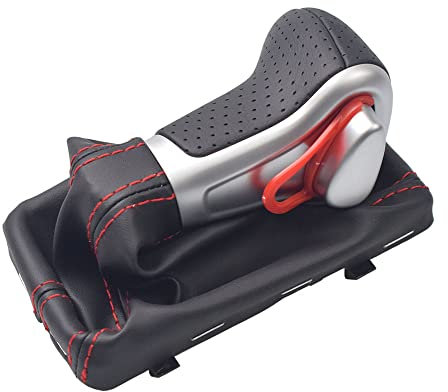 Automatischer Schaltknauf mit Gamasche für A=UDI A4 B8 A5 Q5 2006 2007 2008 2009 2010 2011 2012 2013 (Loch-rote Linie)