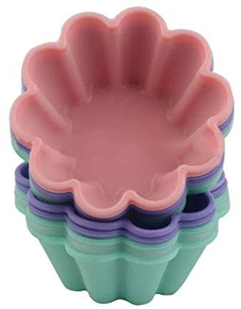 WUURAA 12 Pièces en Forme De À 10 Pétales De Fleurs avec Coupe Aux Oeufs Bricolage À Gâteau Savon Moule Cupcake Dessert Outil De Cuisson Gâteau Ensemble D'outils De