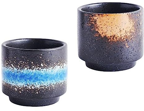 HEMOTON 2stücke Keramik Teebecher Retro Stil Japanische Wasserbecher Kreativbecher Teebecher Wasserbecher Zufällige Farbe