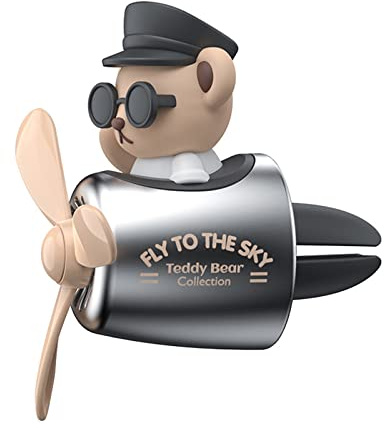 Cartoon Bear Pilot Auto Lufterfrischer, Aroma Diffusor Auto Parfüm Aromatherapie Ornament, Automotive Lufterfrischer Vent Clips, Auto Zubehör für Männer Frauen (B)