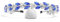 IYOU Braut Hochzeit Stirnband Blau Kristall Haar Bänder Krone Glänzend Strass Kopfstück Tiara Bräute Bräute Party Haarschmuck für Frauen