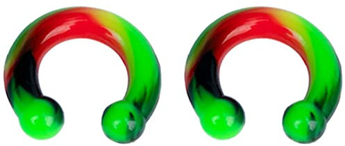 KnSam 12mm Ohr Plugs 2pcs Set, Bunt Ohrringe Bunt U Tunnel Flesh, Silikon Tunnel Piercing-Schmuck