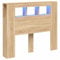 vidaXL Tête de Lit à LED, Tête de Cadre de Lit, Accessoire de Lit Double, Meuble de Chambre à Coucher Maison Intérieur, Chêne Sonoma 120x18,5x103,5cm Bois Ingénierie