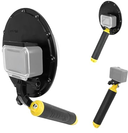 Camnoon Dome Port 30 m/98,4 ft Wasserdichter Sportkameraschutz Kameragehäuse mit schwimmendem Griff, Handschlaufe, Auftriebsstange, Antibeschlaglinse Ersatz für DJI Osmo Action 3/4