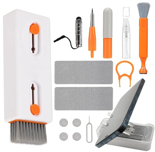 12 in 1 Kit Pulizia Tastiera,Kit di Pulizia Tastiera PC,Kit Pulizia Elettronica Multifunzionale Portatile,Set Di Pulizia Delle Cuffie,Spazzola Pulisci Schermo Pulisci Tastiera