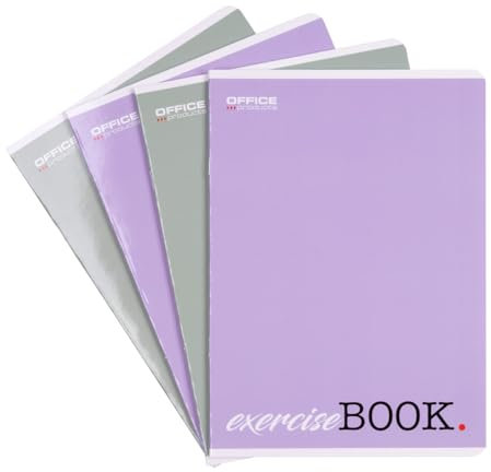OFFICER PRODUCTS Lot de 8 cahiers d'école, format A5, 32/32 feuilles, ligné, mixte, 8 pièces, motifs assortis, pour la rentrée des classes primaire, avec marge, cartes blanches