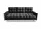 Meble Ares Stilvolles Sofa 3-Sitzer Rocco Mit Schlaffunktion und Bettkasten - Praktisches Schlafsofa Ausziehbar Mit Gesteppten Seiten - Weiße Füße, Velours - Schwarz