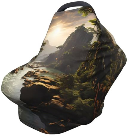 Berge und Flüsse Vielseitiger Volldruck-Kinderwagen-Bezug / Stillbezug, speziell für Ihr Baby entwickelt