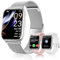 Smartwatch donna, 1,83 Orologio bluetooth con Effettua/Risposta Chiamate,113+Sportive Smart watch Contapassi/24H Cardiofrequenzimetro/Sonno/SpO2, IP68 Fitness Tracker per Android iOS(Argento)