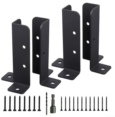 Uwithdanceme Staffe di base di ancoraggio per gazebo in ferro per ringhiere per pergolati, altezza 1,37 x 1,18 x 0,11 cm, per gazebo, patio, pergolato, capanna di tronchi