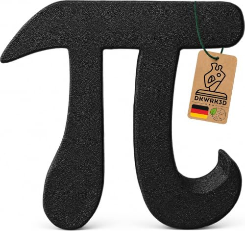 Pi Symbol Skulptur - Mathematik Zeichen - Schreibtisch Dekoration zum aufstellen - Büro Deko - Mathe Physik - Mathermatiker - Physiker - Lehrer - Wohnzimmer Regal - Figur aus Kunststoff (Schwarz, L)