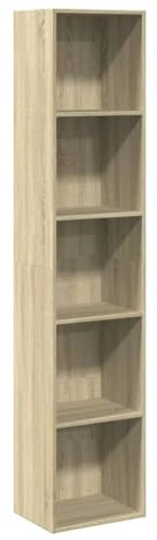 vidaXL Bücherregal Sonoma-Eiche 40x30x189 cm Holzwerkstoff | Jede Menge Platz für Bücher und Deko, Schicker und praktischer zeitgenössischer Stil,