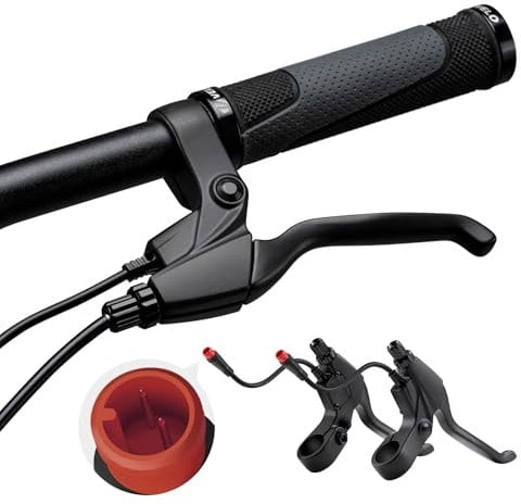 E-Mangue 2 Pin Bremshebel für Elektrofahrrad, Bremshebel Lenker Griffe 2 Drähte links & rechts E-Bike Ersatzteile (1 Paar)