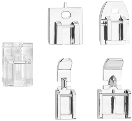 Lot de 5 pieds de fermeture éclair invisibles pour machine à coudre, accessoires compatibles avec les machines à coudre Brother, Singer, Janome, à tige basse