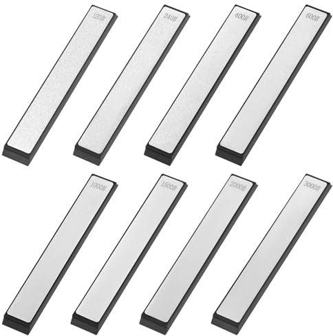 QWORK® Diamond Sharpening Stones Set - 8 Whetstone Set - 120 to 3000 Grit