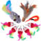 onebarleycorn Cat Toys Feather Refills for Cat Wand Toys Interactive include Replacement Mouse