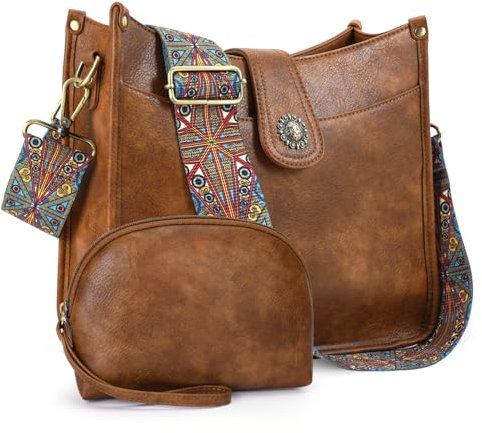 VIMUTI Handtasche Damen Mittelgroß Umhängetasche schwarz Crossbody Bag mit Breiter Gurt Schultertasche Hobo Bag veganem Leder Tasche 2 Schulterriemen Kartenschlitz Reisetasche