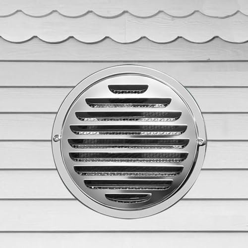 Generisch Belüftungsgitter Edelstahl Lüftungsgitter 60-200mm Lamellengitter mit Insektenschutz Rund Abluftgitter mit Schnalle, für Küche, Bad, Schrank, Wohnmobile, Gartenhaus, Garage(70mm)