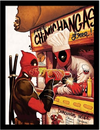 Deadpool Gerahmtes Poster Explosive Hot Dog, mehrfarbig, 40 x 30 cm