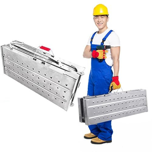 Foldable Portable Scaffolding Platform, Lightweight Aluminium Work Plank for Building and Industrial Use, Engineering Workbench with Adjustable Leveling Feet