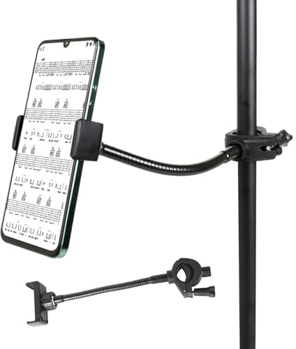 Smartphone-Halter Für Mikrofonständer - Smartphone Halterung Für Mikrofon Stativ,Verstellbare Halterung Mit Langem Schwanenhalsarm Für Schlagzeug Musik Studio