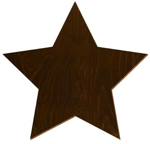 Stella in legno V3 rovere scuro laccato su entrambi i lati, decorazione fai da te, 3-50 cm, in compensato di betulla da 3 mm, disponibile singolarmente o in set, dimensioni: 28 cm, confezione include