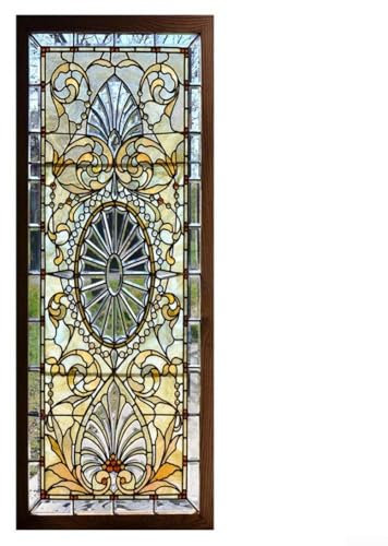 ZAMETTER Adesivi 3D per porte e finestre in vetro colorato adesivo per porta con motivo in vetro colorato adesivi rimovibili impermeabili per porte murali carta da parati adesivi statici per finestre