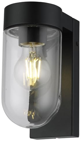 firstchoicelighting Parnie - Black IP44 Outdoor Wall Light