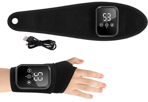 Beheiztes Handgelenkpad Wiederaufladbarer 3-Stufig Einstellbarer Heizwärmer | Handgelenk-Massagegerät Handwärmer Bandage Wärmer Heizgerät für Männer Erwachsene Senioren Sport Yoga Gelenke Muskeln