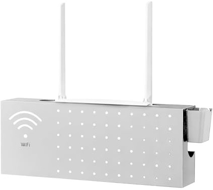 Boîte De Rangement Pour Routeur - Organisateur Multifonctionnel à Montage Murale en Acier Carbone - Cache Box Internet,Pour Câbles De Connexion Fils Électroniques Réseau Internet Prise Sortie Salon TV