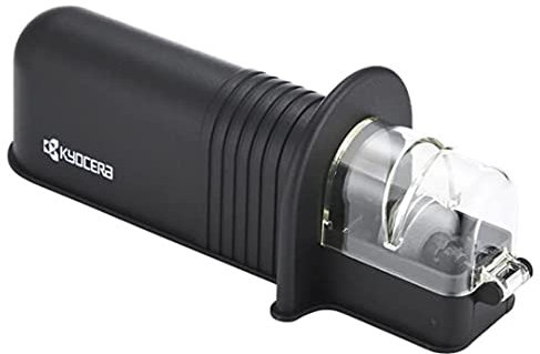 Kyocera RS-20BKS(N) Roll Sharpener, Manual Knife Sharpener, For Knives (Stainless Steel, Titanium, Steel), For Double-edged, Fine Ceramic Whetstone, Approximately 10 Rays Back and Forth, Rough