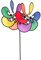 HQ Design Windspiration - Flower, UV-beständige und wetterfeste Windspiel Deko für Garten, Terrasse und Balkon - Windrad inkl. Standstab (Paradise Flower Duett Rainbow)